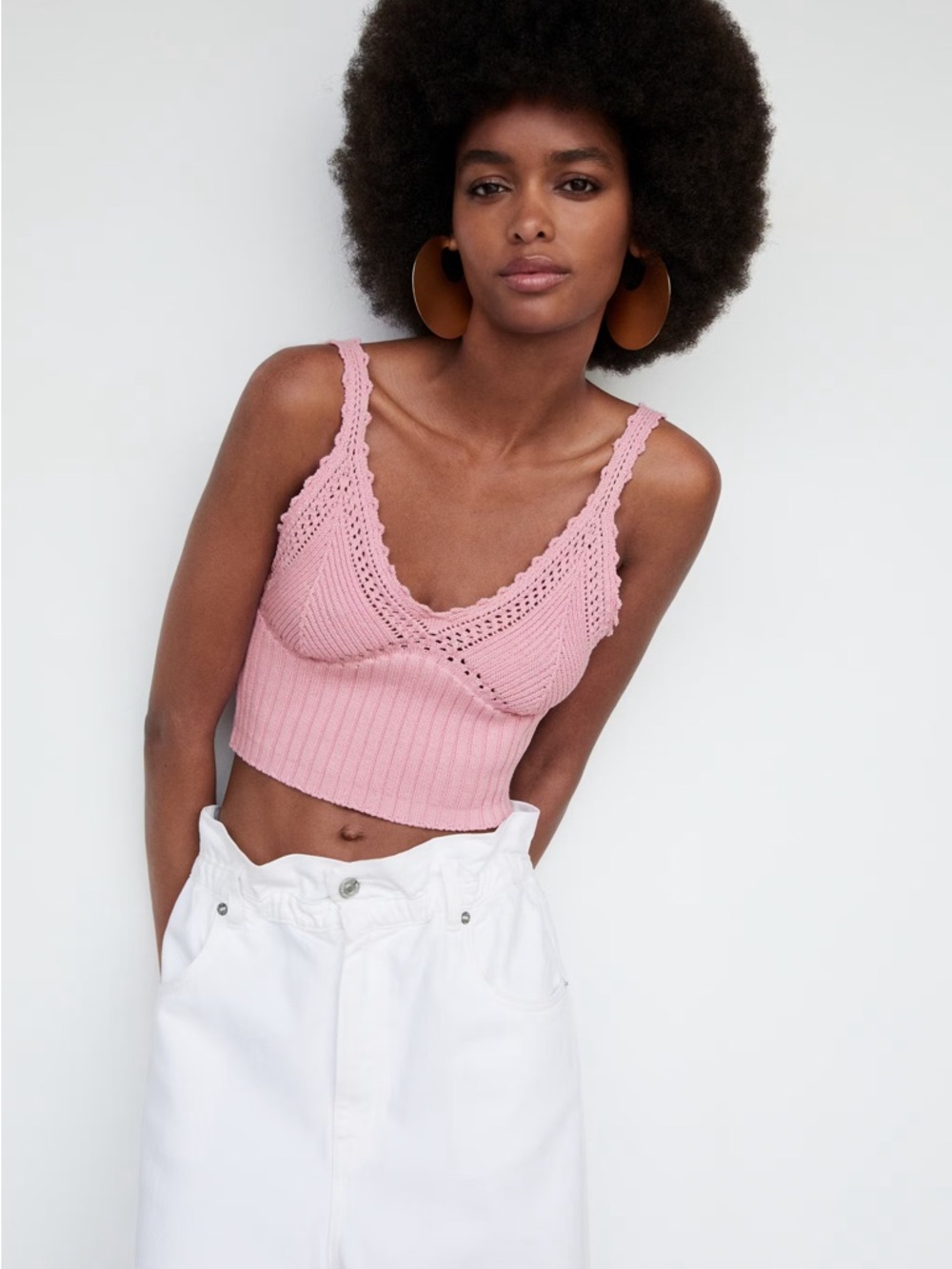 NWT Mango Knitted Cropped Top